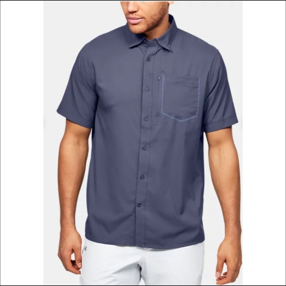 Men’s Under Armour Blue Button Down Shirt XL!